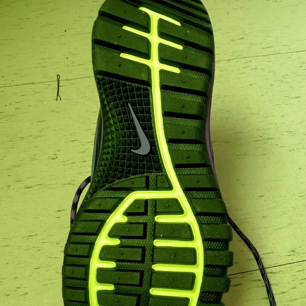 Custom  Purple and Neon yellow Nike high tops